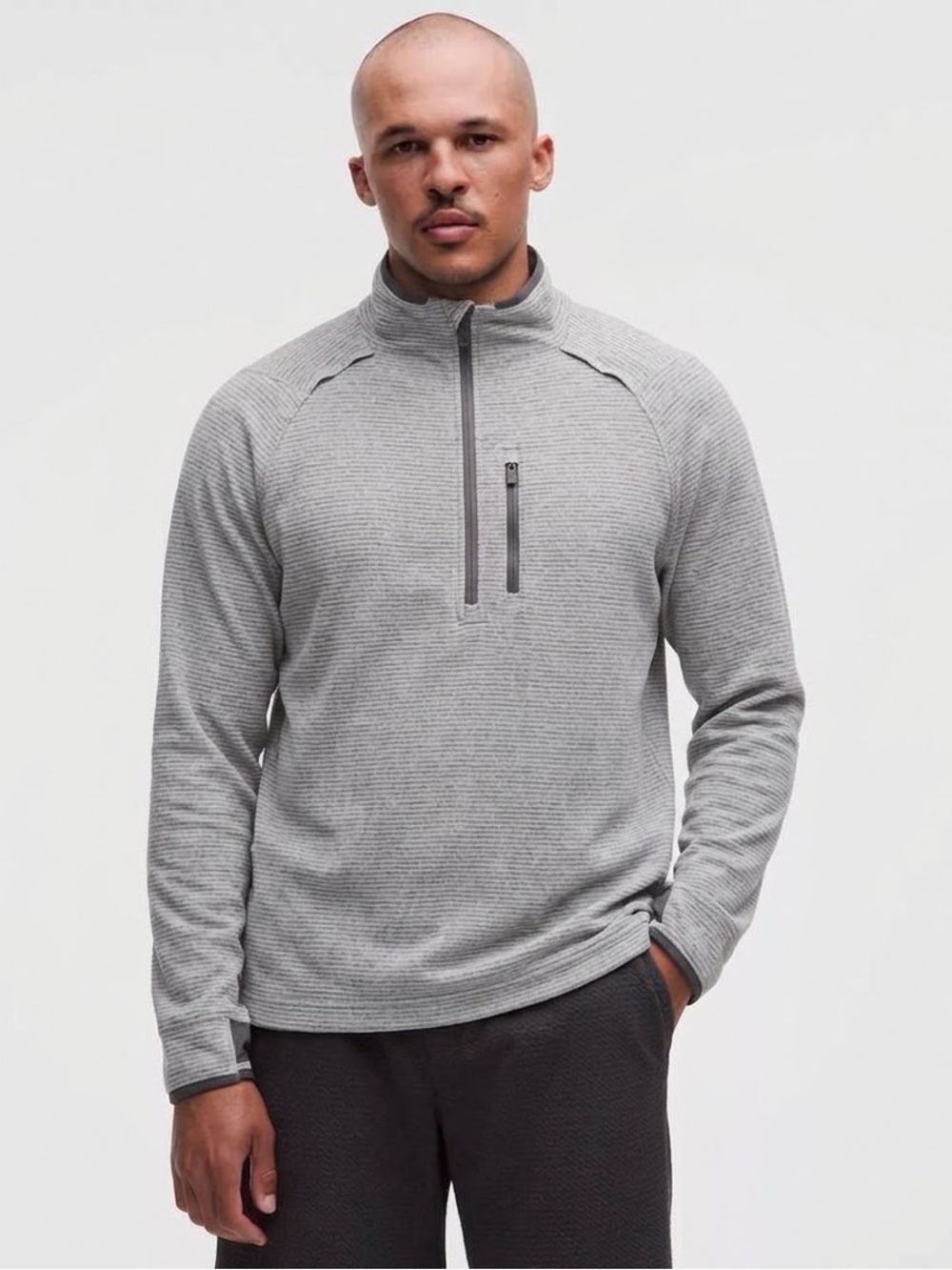 Lululemon Men’s 1/2 Zip Striped Hoodie Men’s Jacket Size Large
